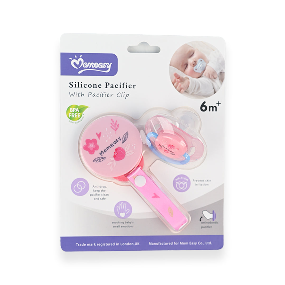 Momeasy Pacifier With Chain Clip Flower