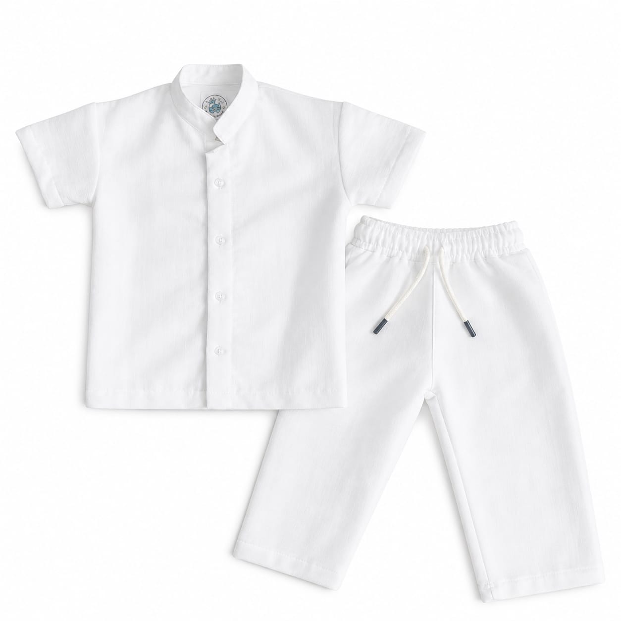 Front view of a white shirt and a white trouser