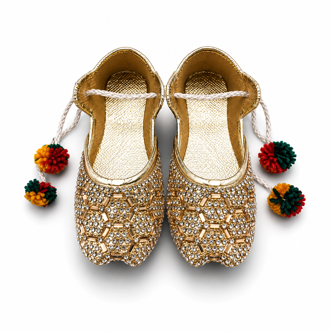 Ornate Gold Embellished Baby Khussa