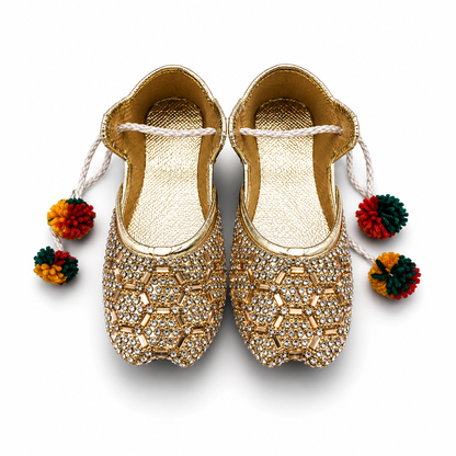 Ornate Gold Embellished Baby Khussa