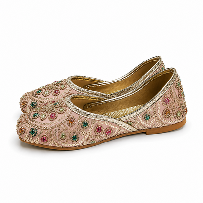 Pink Pistachio Baby Khussa