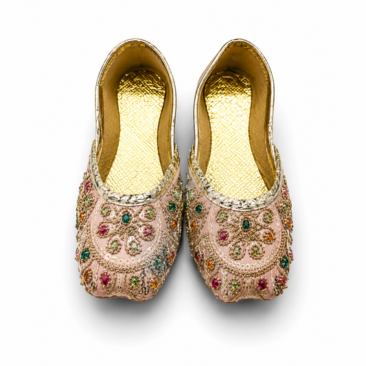 Pink Pistachio Baby Khussa