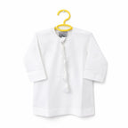 Premium white baby thobe on a hanger