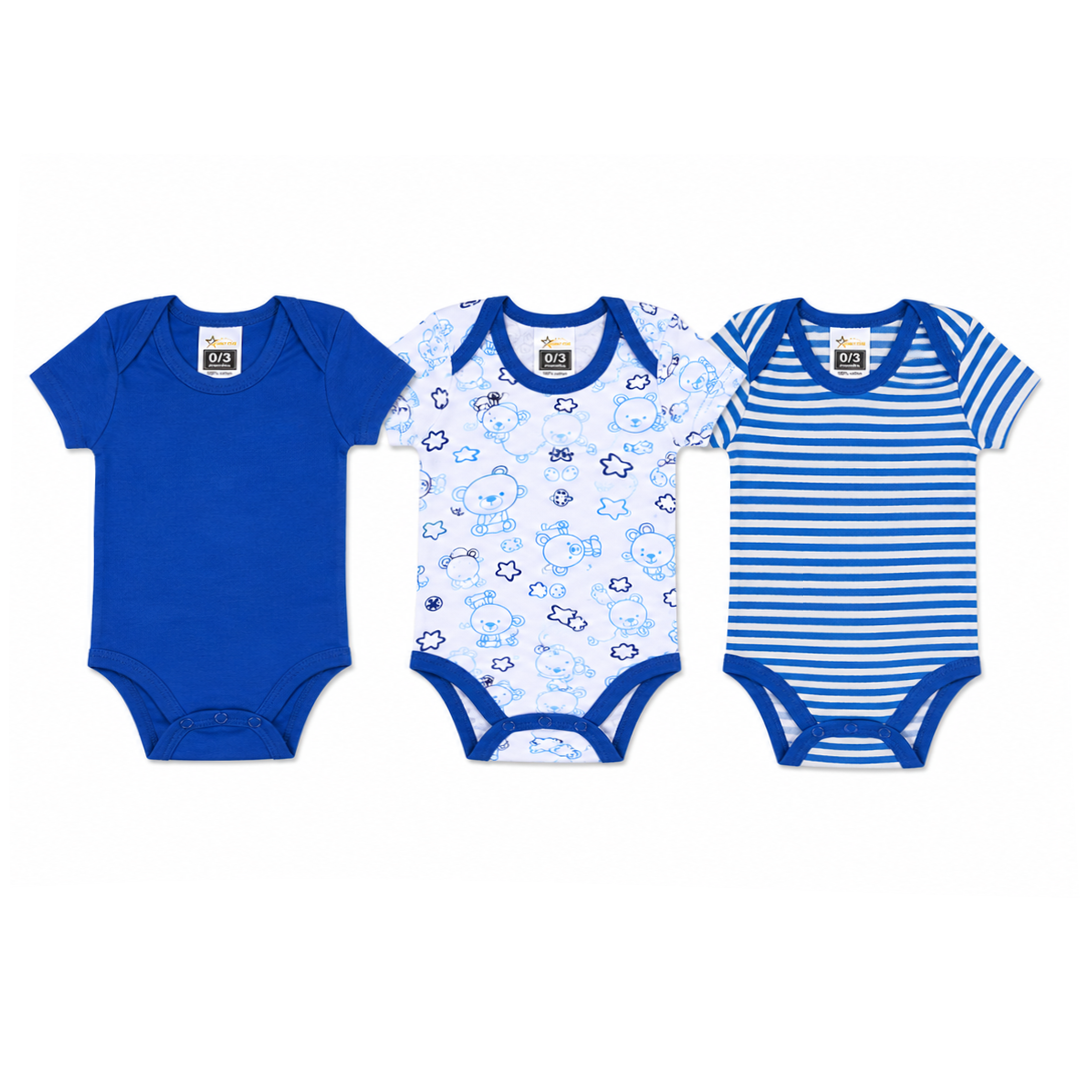 Short sleeve baby bodysuits alternate colour