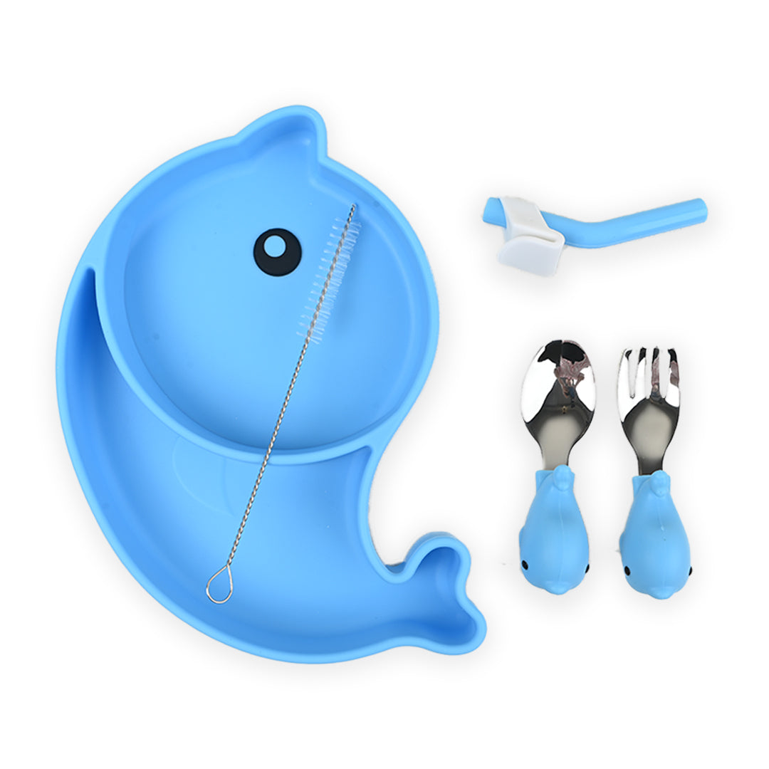 Silicone Baby Suction Feeding Bowls Dolphin