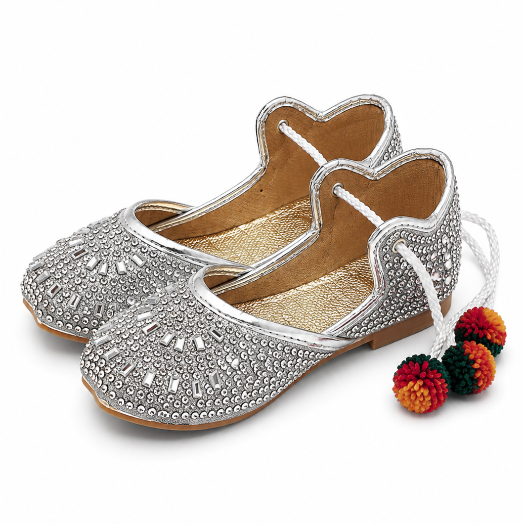 Silver Bloom Baby Khussa