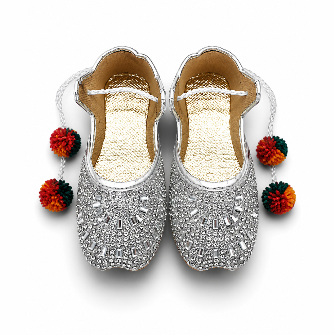 Silver Bloom Baby Khussa
