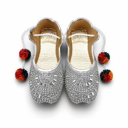 Silver Bloom Baby Khussa