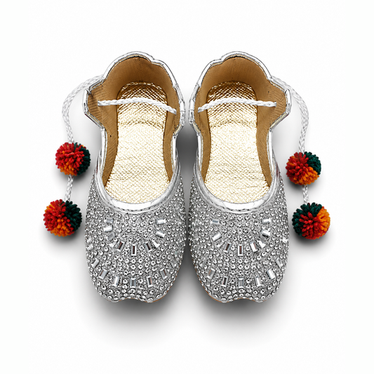 Silver Bloom Baby Khussa