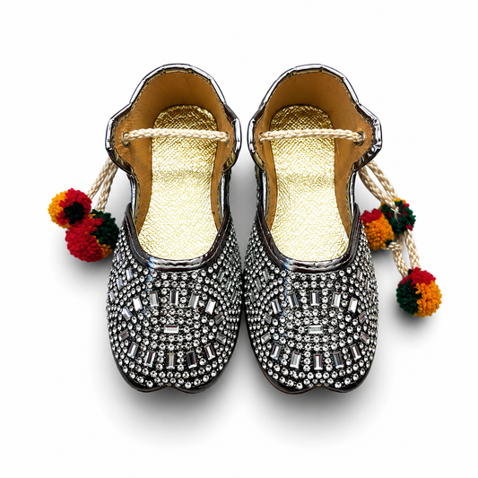 Silver Mirror Baby Khussa
