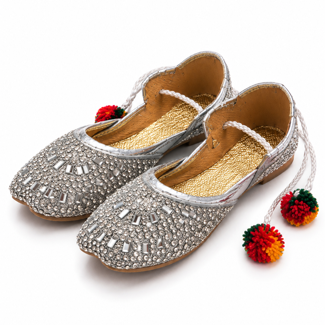 Silver Stone Baby Khussa