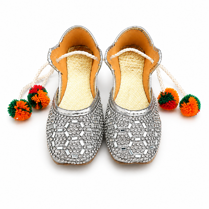 Starlight Silver Baby Khussa