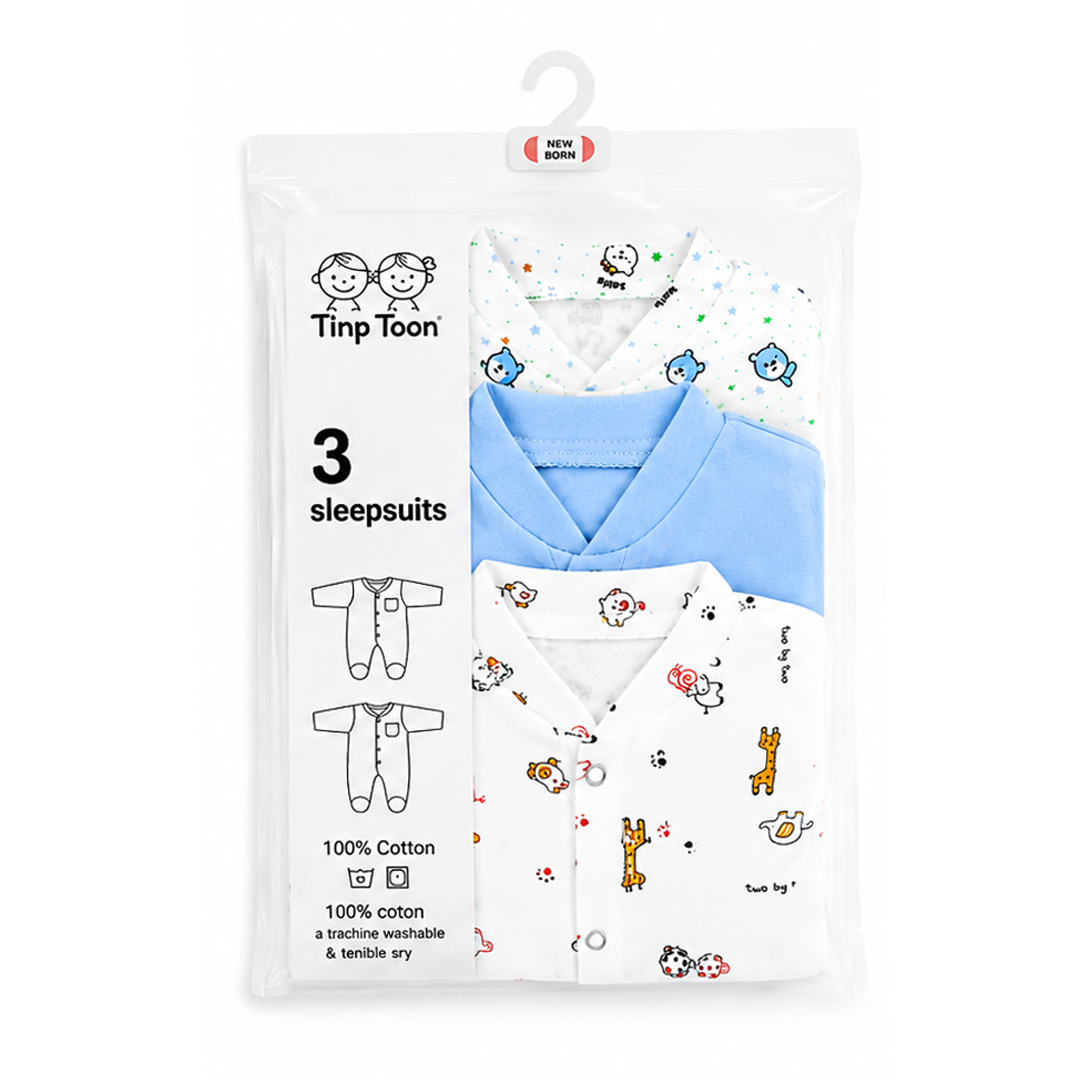 Giraffe Full Sleeves Rompers Pack Of 3