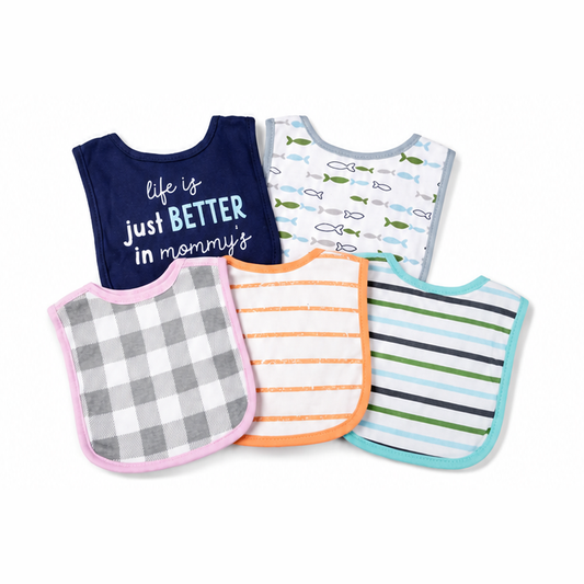 Hudson Better Life 5 Piece Bib Set