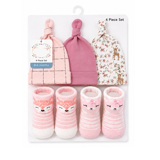 Deer 5 Piece Cap & Socks Gift Set