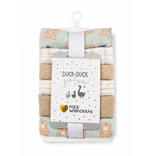 Duck & Duck Pack of 12 Washclothes