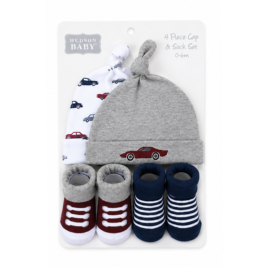 Car 4 Piece Cap Set With Booties
