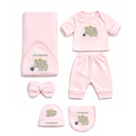 Cute Elephant 7 Piece Newborn Winter Starter Set