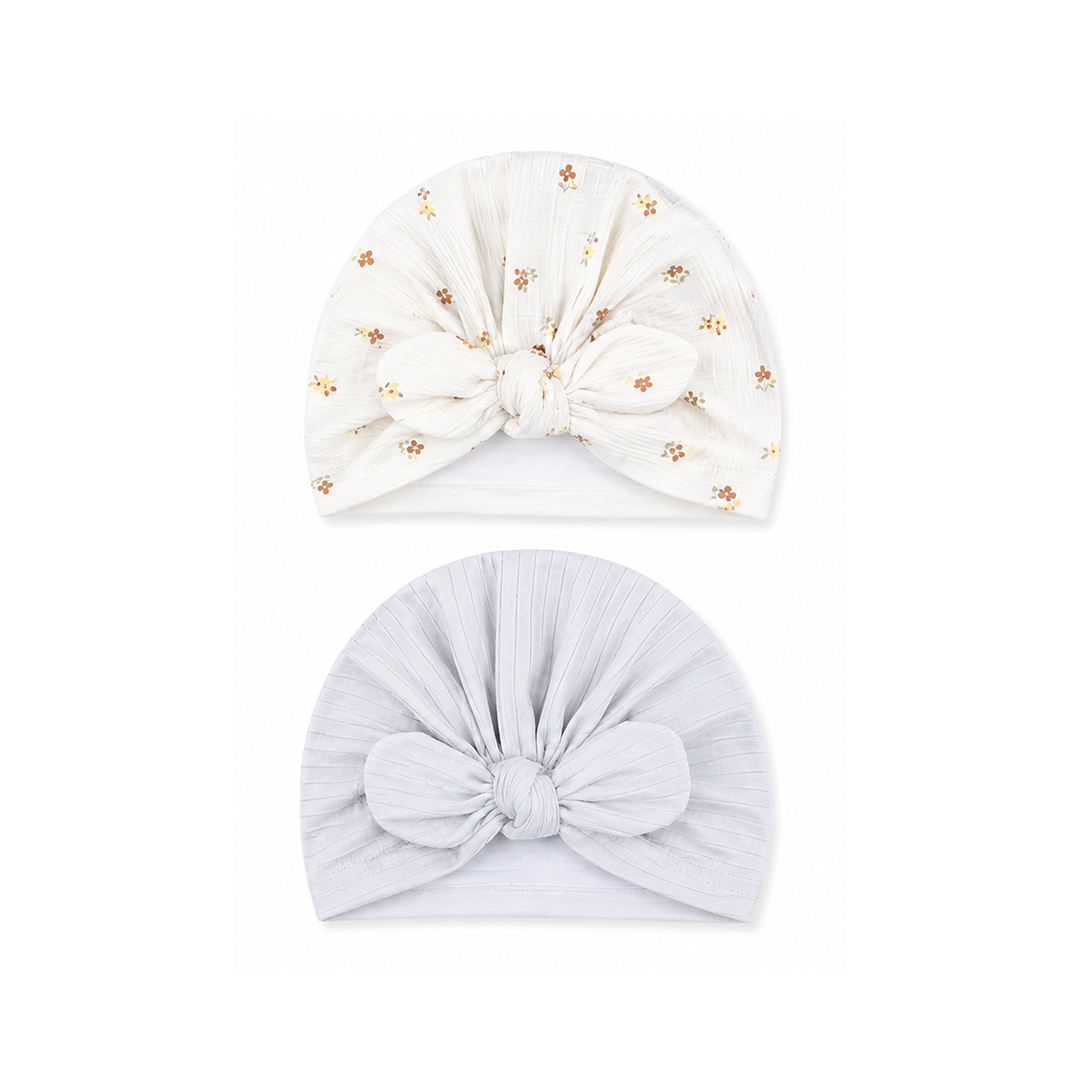 Hudson 2 Pcs Cotton Turban Caps Set 2