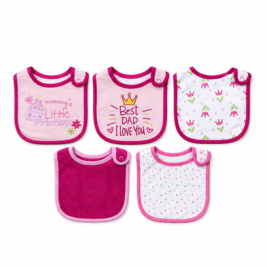 Best Dad baby Feeding Terry Bibs Set Pack Of 5