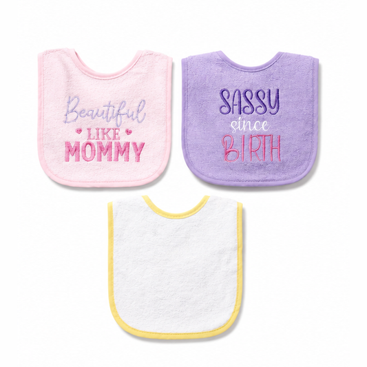 Beautiful Like Mommy 3 Piece Cotton Terry Bib Set