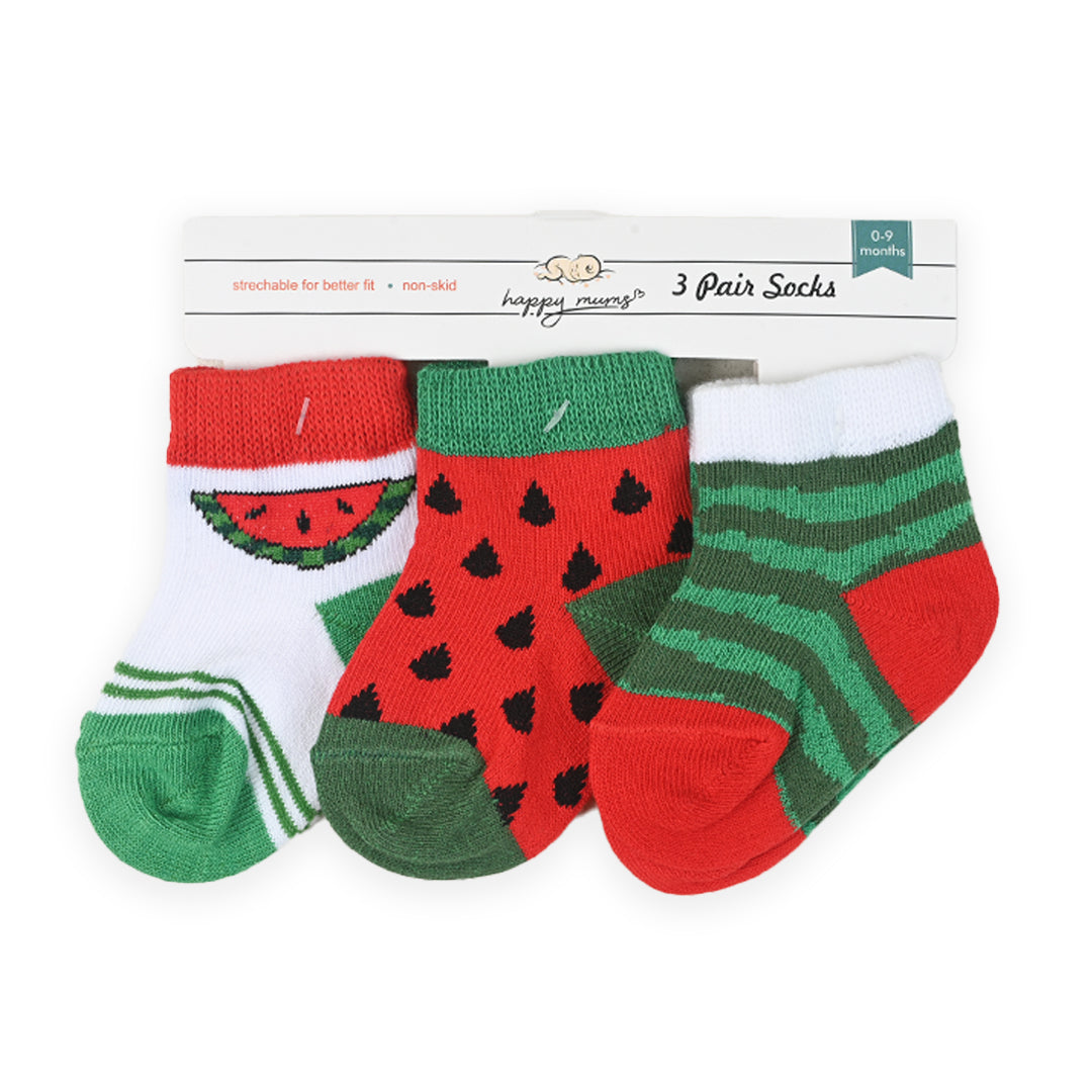 Watermelon Newborn Baby Socks Pack Of 3