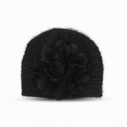 Flower Fluffy Hand Wooven Turban Cap