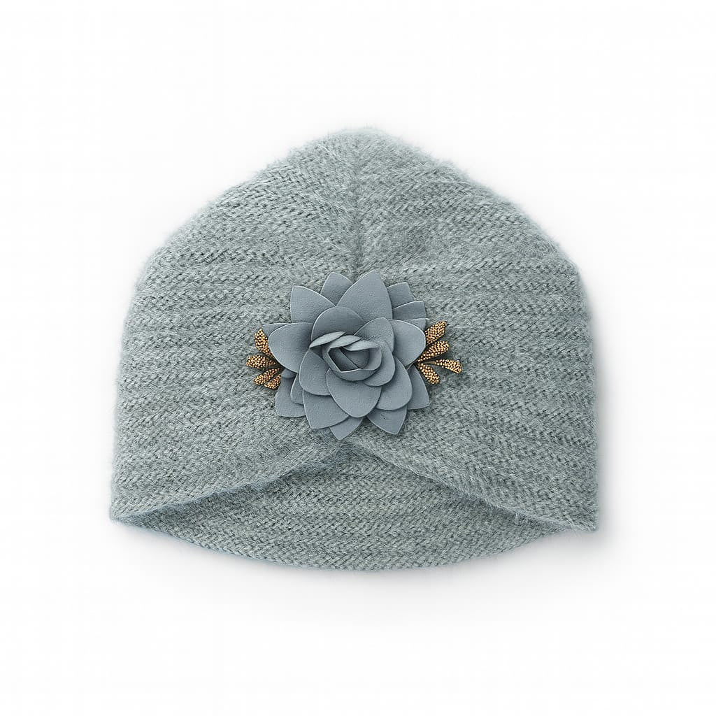 Golden Flower Hand Wooven Turban Cap