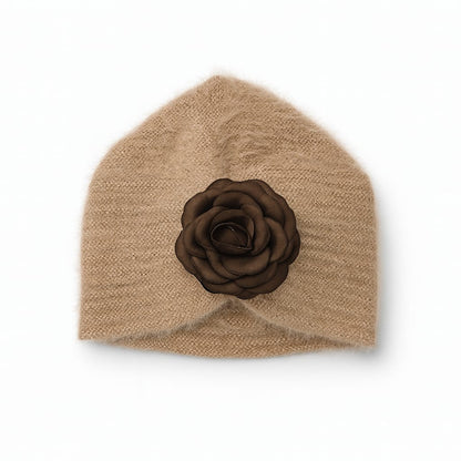 Flower Wool Turban Cap