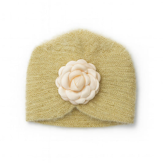 Flower Wool Turban Cap