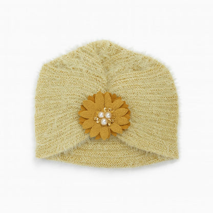 Beads Fluffy Hand Wooven Turban Cap
