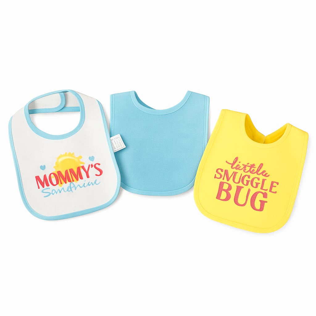 Mommy Sunshine 3 Piece Cotton Terry Bib Set