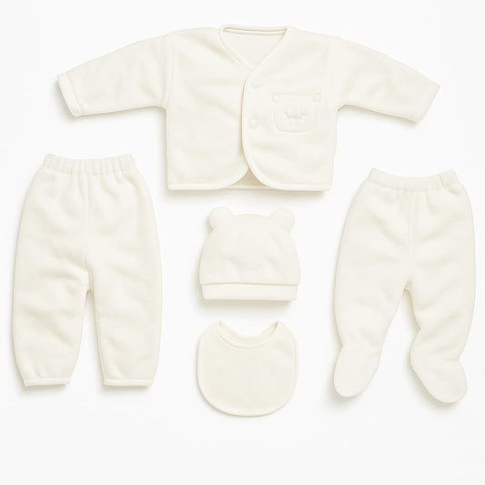 Plain White 5 Piece Fleece Starter Set