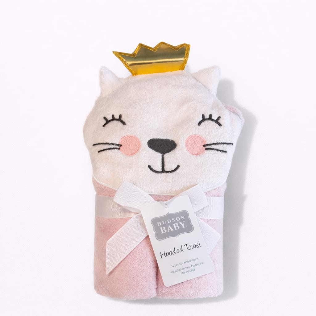 Hudson Kitty Crown Hooded Towel