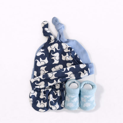 Premium 4 Piece Cap Socks & Mittens Gift Set