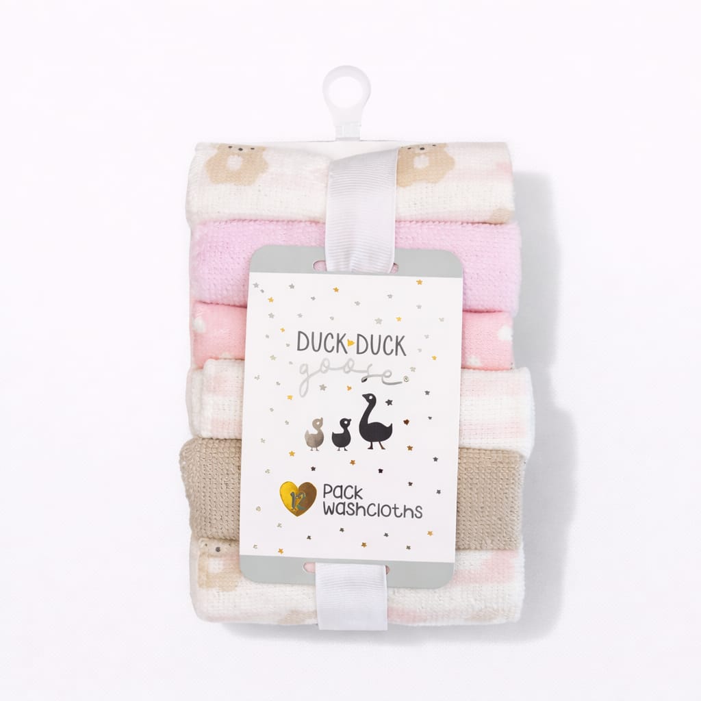 Duck & Duck Pack of 12 Washclothes