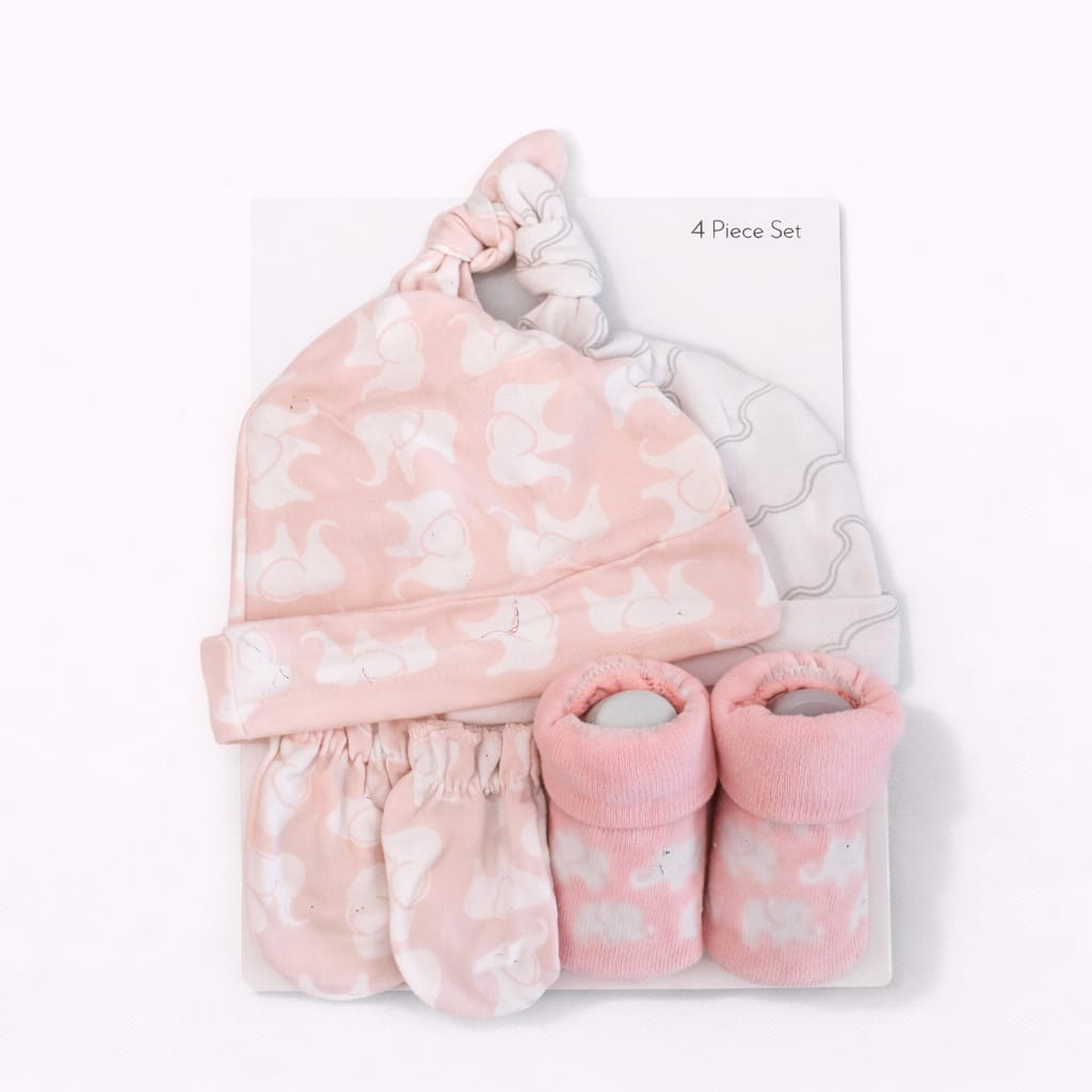 Premium 4 Piece Cap Socks & Mittens Gift Set