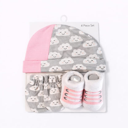 Premium 4 Piece Cap Socks & Mittens Gift Set
