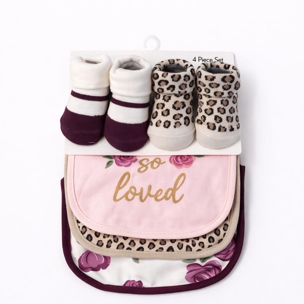 I Am Loved 5 Piece Bib & Socks Gift Set