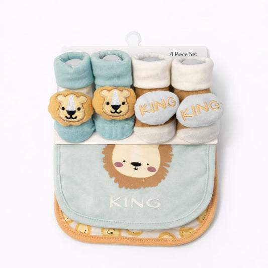 Lion King 4 Piece Bib & Socks Gift Set
