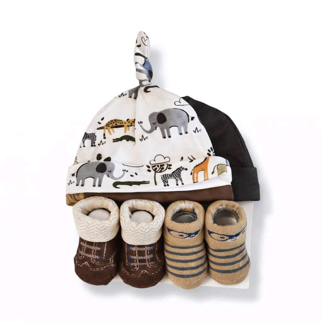 Safari 5 Piece Cap And Socks Set