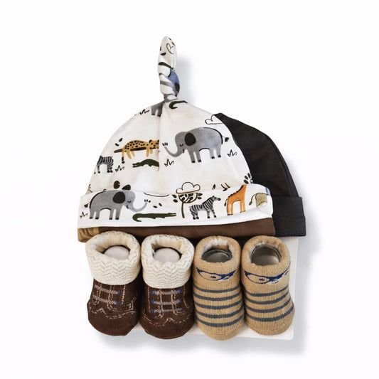 Safari 5 Piece Cap And Socks Set
