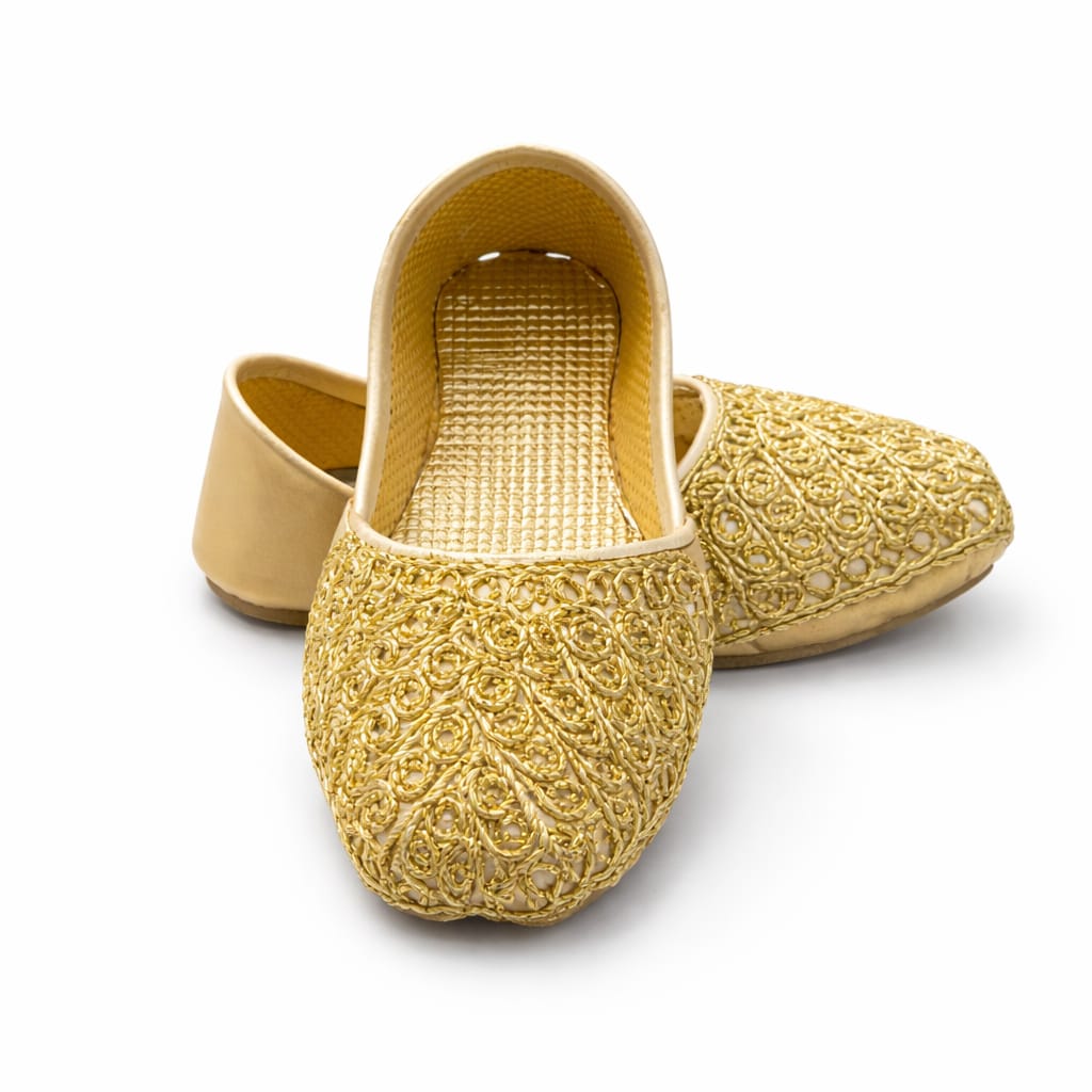 Gold black and silver boys khussa traditional footwear
