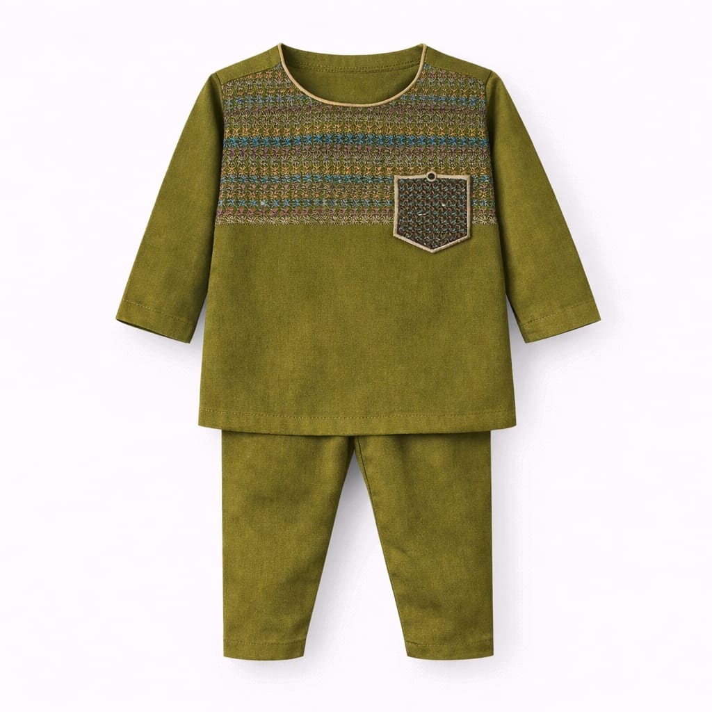 Multi-color Kurta With White Pajama