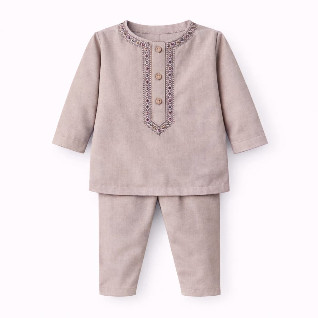 Multicolor baby kurta with white pajama