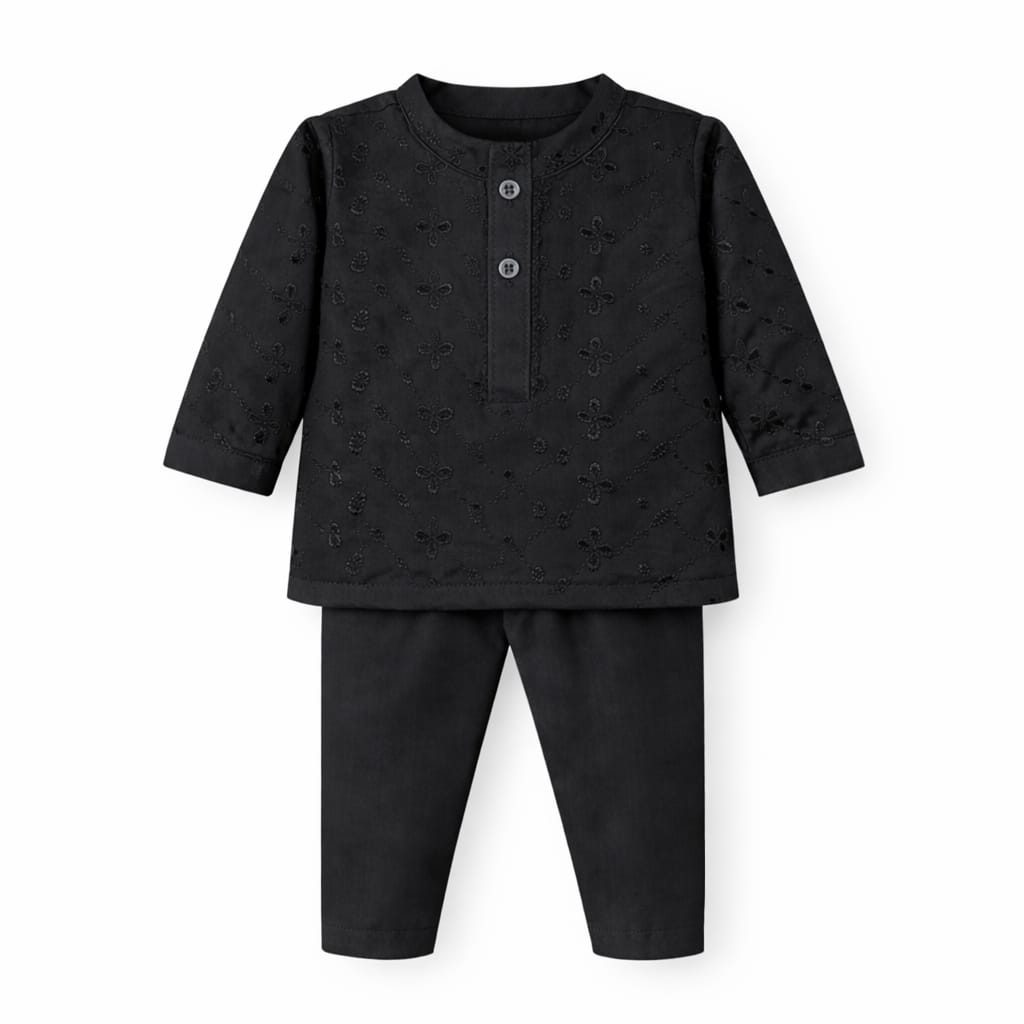 Multicolor baby kurta with white pajama additional view