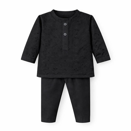 Multicolor baby kurta with white pajama additional view