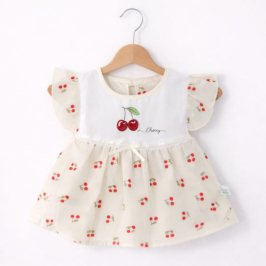Cherry Paper Cotton Summer Frock Set