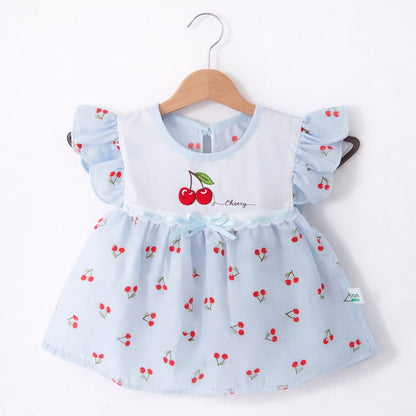 Cherry Paper Cotton Summer Frock Set
