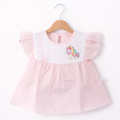 Unicorn Paper Cotton Summer Frock Set